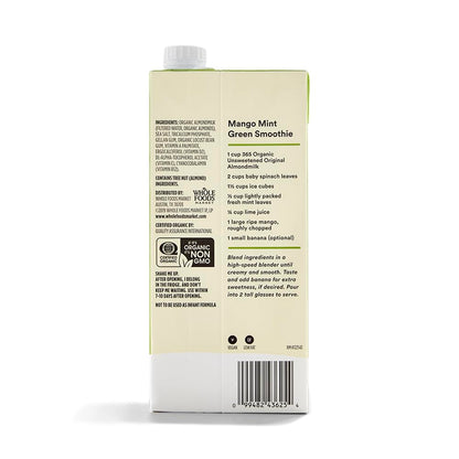 365 by Whole Foods Market, Leche de almendras orgánica sin azúcar, 32 onzas líquidas