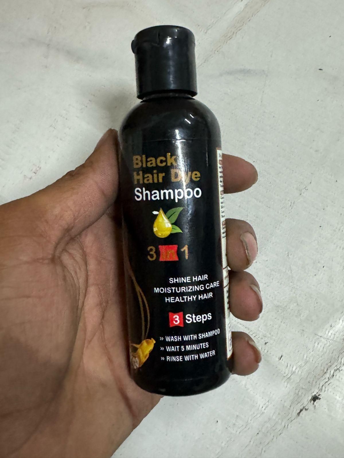 Unisex Instant Black Herbal Hair Dye Shampoo for Grey Hair Coverage 3 in 1(100ml) (Pack of 2)